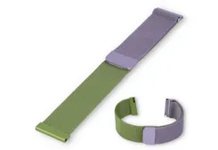Mesh 20mm watch strap - lilac/green