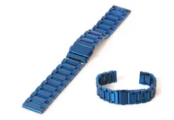 Uhrenarmband 18mm Edelstahl Blau matt