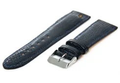 Watchstrap 22mm blue lizard leather