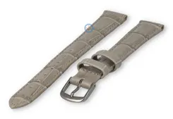 Leather XL strap with crocoprint - 12mm - lightgrey