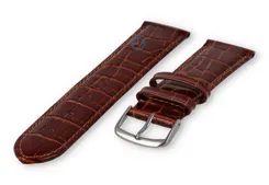 Lightly padded watch strap - 22mm - rust-brown