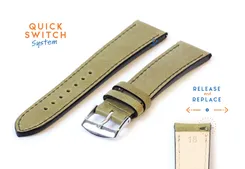 Watchstrap 18mm kaki green leather