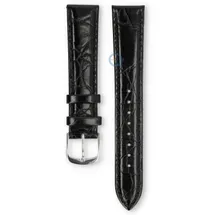Universal 18mm black leather watch strap - Pulsar