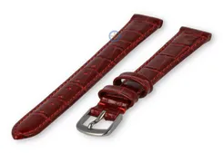 Leren XL band met krokoprint - 12mm - bordeaux