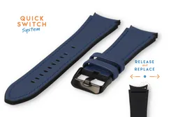 Samsung Galaxy watch 4 watch band leather darkblue - 20mm