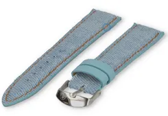 Stitched denim strap - 18mm - lightblue