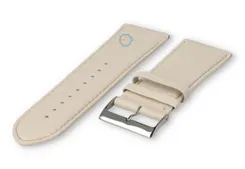 26mm watch strap smooth leather - cream-coloured