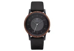 Kerbholz Uhrenarmband Fred Walnut Midnight Black Solar