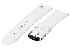 Watchstrap 22mm white leather croco