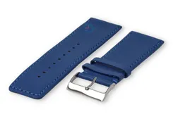30mm watch strap smooth leather - royal blue