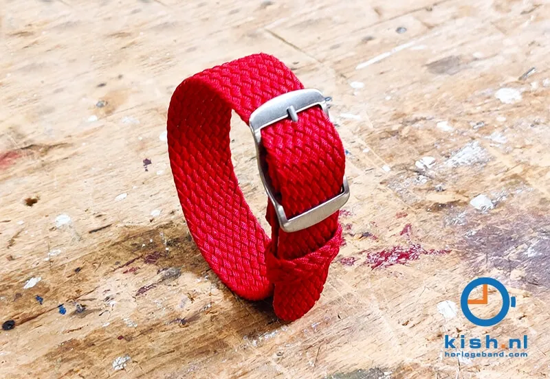 Perlon horlogeband 18mm rood