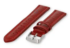 Strong calfskin watch strap - 18mm - red