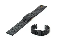 Uhrenarmband 24mm Schwarz Stahl matt