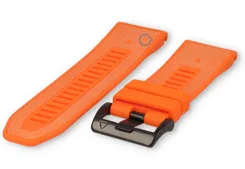 Silicone/nylon Coros watch strap 26mm - orange