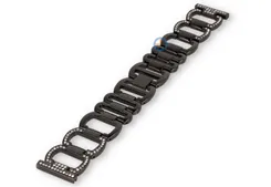 Elegance black steel strap with stones - 22mm