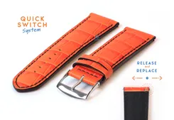 Watchstrap 24mm orange leather