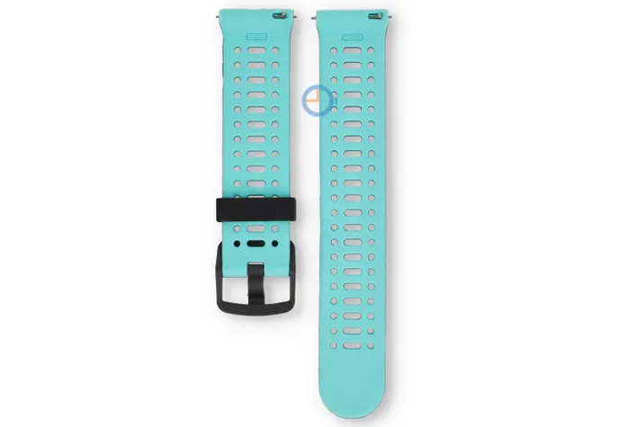 22mm siliconen bandje - ademend design - zwart/blauw
