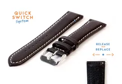 Watchstrap 20mm black eco-friendly cowhide