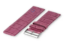 Calfskin XL strap with croco embossing - 28mm - blackberry