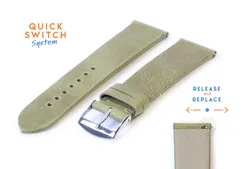 Watchstrap 20mm kaki green leather