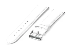 Open-end clip watch strap 18mm - leather white