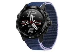 Coros nylon 22mm watch band with velcro - purple