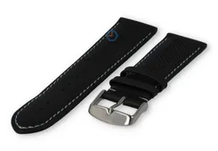 24mm hybrid strap - black with blue