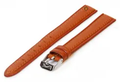 Horlogeband 14mm lichtbruin leer XXL