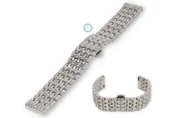 Uhrenarmband mit Steinchen - 18mm - silberfarbiges