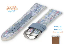20mm fabric watch strap - crazy blue
