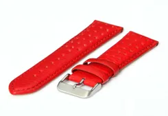 Watchstrap 24mm red leather