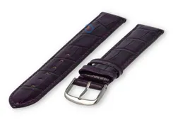 Extra-long crocoleather strap - 18mm - eggplant