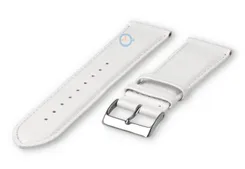 22mm watch strap smooth leather - white
