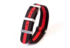 Watchstrap 20mm nylon black/red