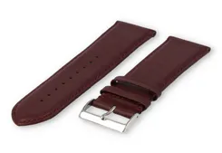 XL watch strap smooth leather - 28mm - bordeaux