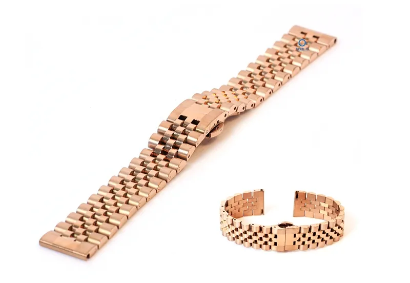 Uhrenarmband 18mm rosegold Edelstahl - teilpoliert