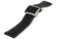 Luxe magneet horlogeband - 22mm leer - zwart