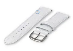 Leather watch strap croco - 20mm - white