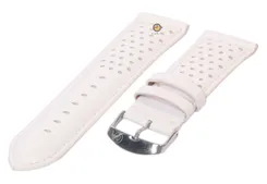 Watchstrap waterproof 22mm white leather