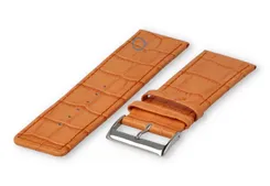 Calfskin strap with croco-relief - 28mm - apricot