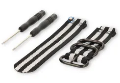 Universal watch strap for Garmin Forerunner 235 - 22mm black/grey nylon