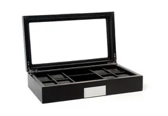 Design Uhrenbox für 8 Uhren + Accessoires - mattschwarz
