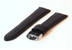 Horlogeband 20mm zwart kalfsleer