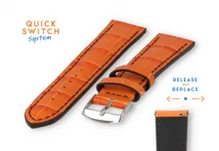 Watchstrap 20mm orange leather