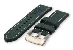 Water-repellent leather watch strap - 24mm - green