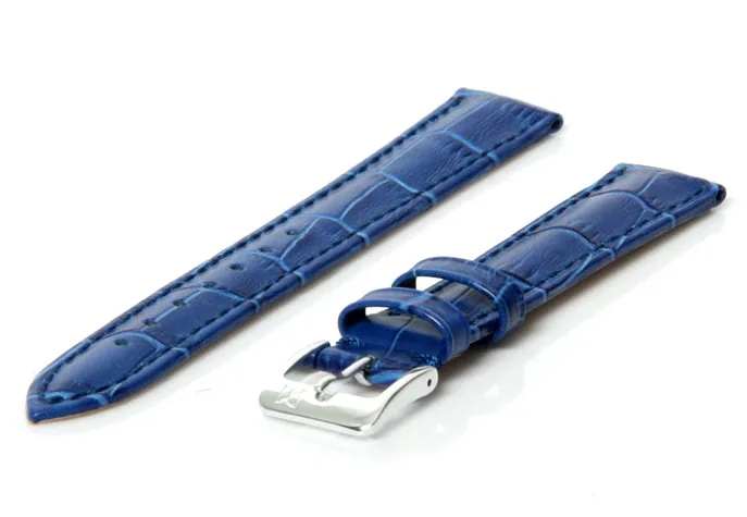 Watchstrap leather 16mm blue