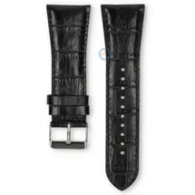 Universele 28mm zwart leren horlogeband - Lorus