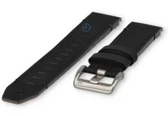Premium leather strap for Garmin Fenix 8 - 47mm - black/silver