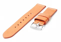 Stevige 24mm horlogeband lichtbruin leer - XXL