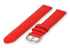 XL watch strap smooth leather - 18mm - bright red